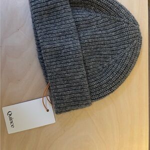 Quince Cashmere Heather Gray Knit Hat